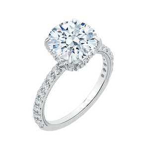 14K White Gold Round Engagement Ring (Semi-Mount)