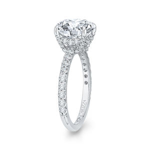 14K White Gold Round Engagement Ring (Semi-Mount)