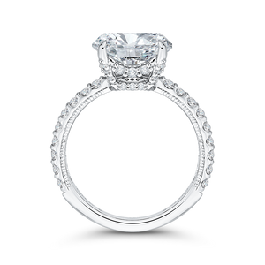 14K White Gold Round Engagement Ring (Semi-Mount)