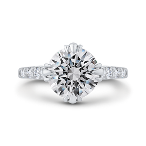 14K White Gold Round Diamond Engagement Ring (Semi-Mount)