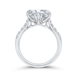 14K White Gold Round Diamond Engagement Ring (Semi-Mount)