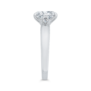 Diamond 14K White Gold Round Cut Engagement Ring (Semi-Mount)