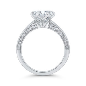 Diamond 14K White Gold Round Cut Engagement Ring (Semi-Mount)