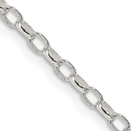 Sterling Silver Oval Rolo Chain 24"